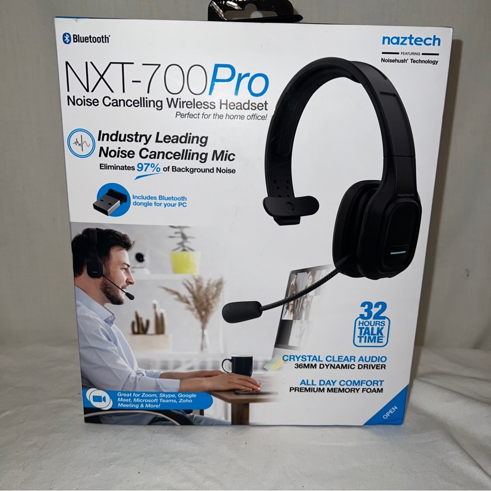 Naztech NXT-700Pro Noise Cancelling Wireless Headset - [Black]
